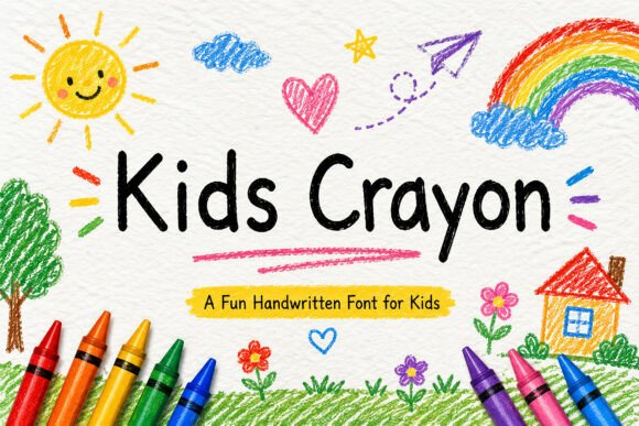 Kids Crayon: Playful Handwritten Font for Creative Projects