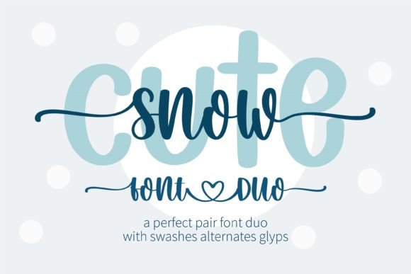 Snow Cute Duo: Elevating Modern Design with Handwritten Charm